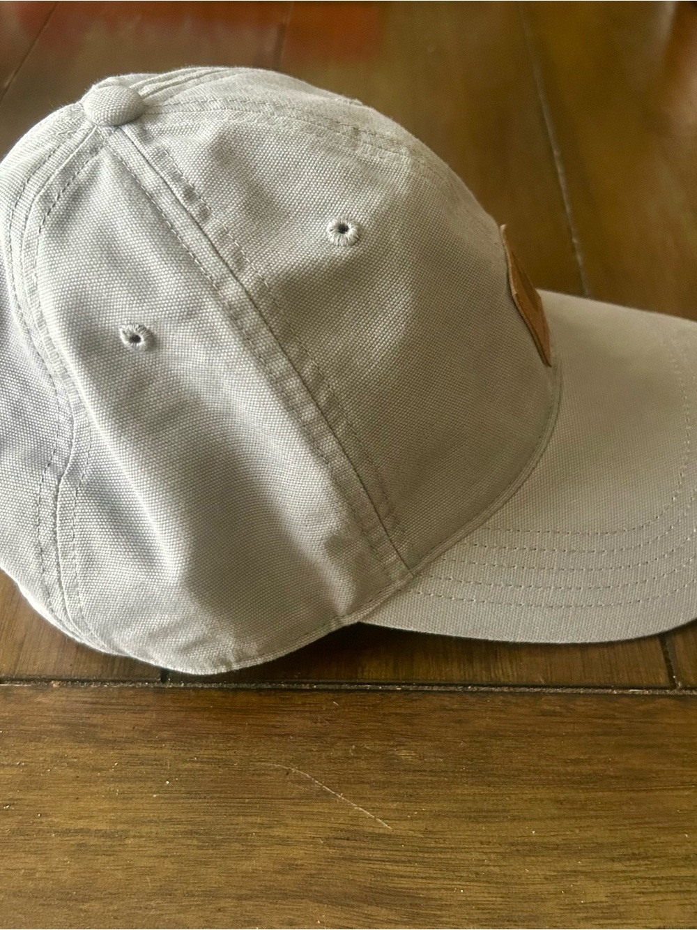 Carhartt Light Gray Canvas Baseball Cap with Leather Patch - Picture 4 of 7